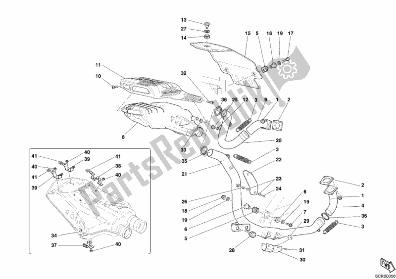 Toutes les pièces pour le Système D'échappement du Ducati Superbike 749 R 2004